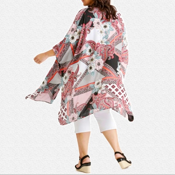 Autograph Tops - PRICE DROP! Sz 18 AUTOGRAPH Plus Size Elbow Kimono Berry Crush